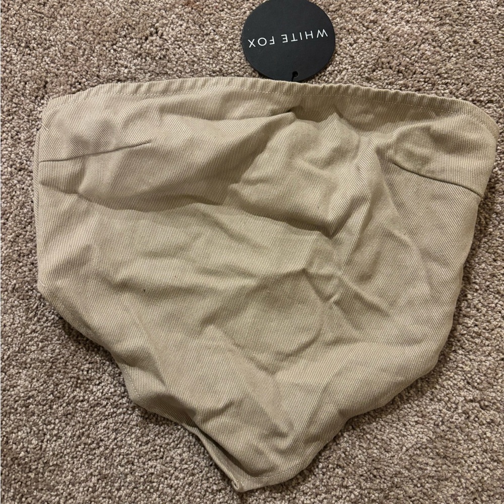 White Fox Boutique Tan Crop Top